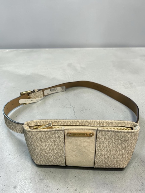 Michael Kors Handbags - Michael Kors NWT Cream Monogram Belt Bag with Gold Hardware